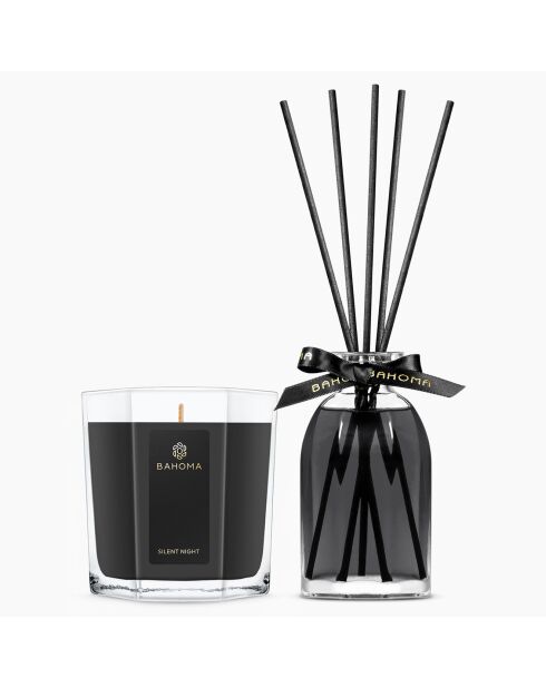 Diffuseur et grande bougie parfumée Silent Night - 1 mèche 75h