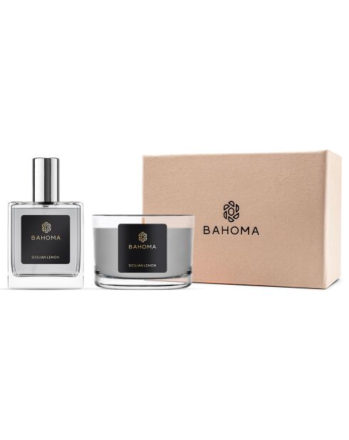 Sicilian Ash Citron Reisekerze mit Spray, 1 Docht, 20 Stunden