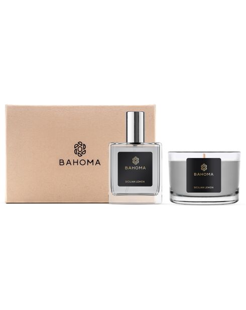 Sicilian Ash Citron Reisekerze mit Spray, 1 Docht, 20 Stunden