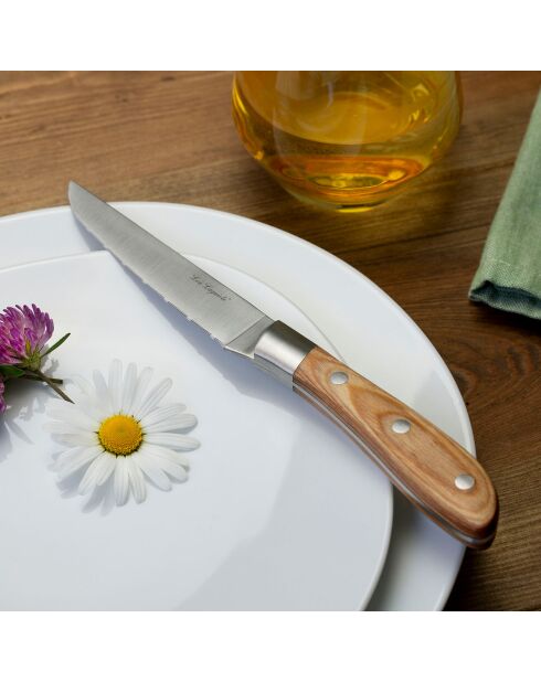 6 coltelli da bistecca marroni Elias