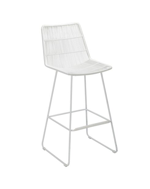 Chaise de bar tressée con dao blanc - 50.5x54x106.5 cm