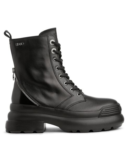 Boots en Cuir Amy noires - Talon 4.5 cm