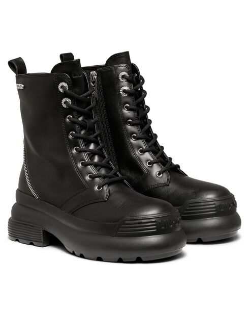 Boots en Cuir Amy noires - Talon 4.5 cm