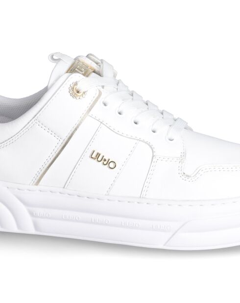 Sneakers en Cuir Cleo blanc/doré/noir