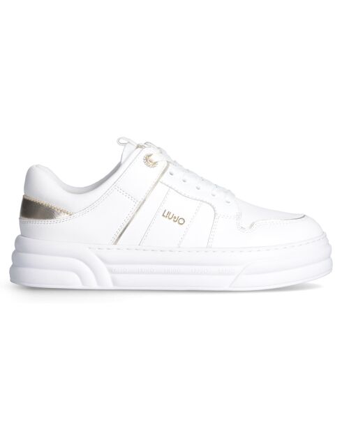 Sneakers en Cuir Cleo blanc/doré/noir