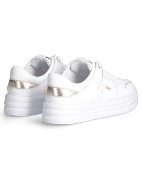 Sneakers en Cuir Cleo blanc/doré/noir