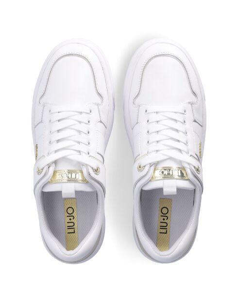 Sneakers en Cuir Cleo blanc/doré/noir