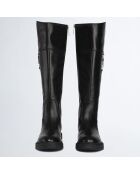 Bottes en Cuir Gabrielle noires
