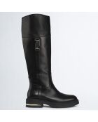 Bottes en Cuir Gabrielle noires