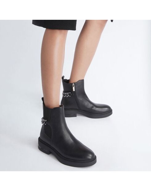 Chelsea Boots en Cuir Gabrielle noires - Talon 4.5 cm