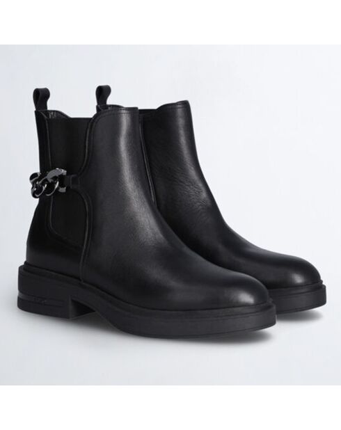 Chelsea Boots en Cuir Gabrielle noires - Talon 4.5 cm