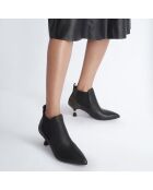 Bottines en Cuir Gaia noir/marron - Talon 6 cm
