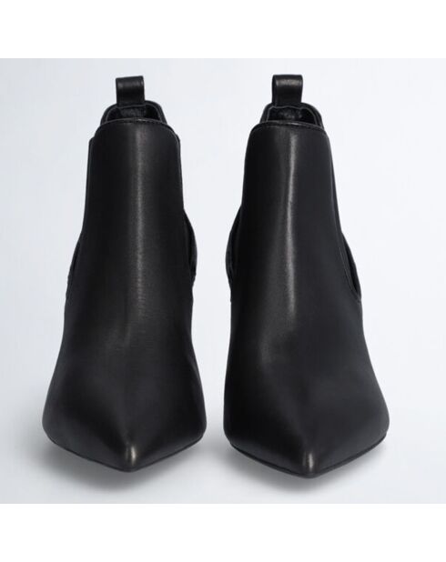 Bottines en Cuir Gaia noir/marron - Talon 6 cm