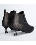 Bottines en Cuir Gaia noir/marron - Talon 6 cm