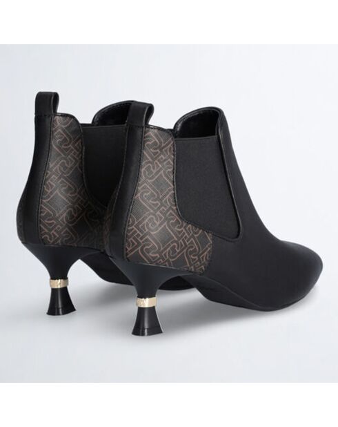 Bottines en Cuir Gaia noir/marron - Talon 6 cm