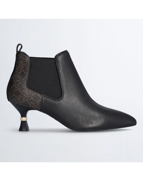 Bottines en Cuir Gaia noir/marron - Talon 6 cm