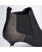 Bottines en Cuir Gaia noir/marron - Talon 6 cm