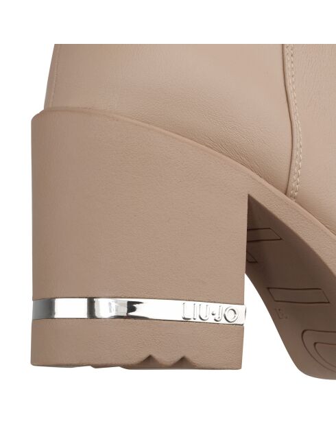 Bottes Gloria beiges - Talon 9.5 cm