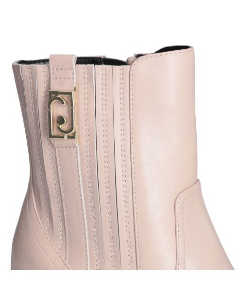 Bottines en Cuir Gloria rose pâle - Talon 9.5 cm