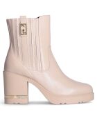 Bottines en Cuir Gloria rose pâle - Talon 9.5 cm