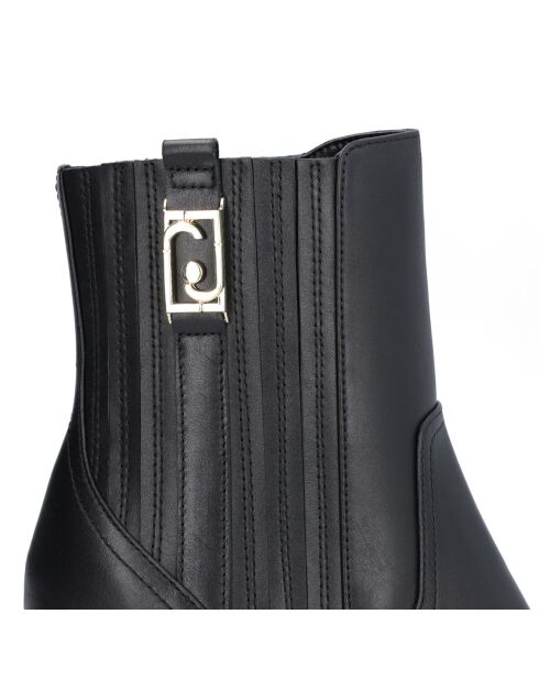 Bottines en Cuir Gloria noires - Talon 9.5 cm