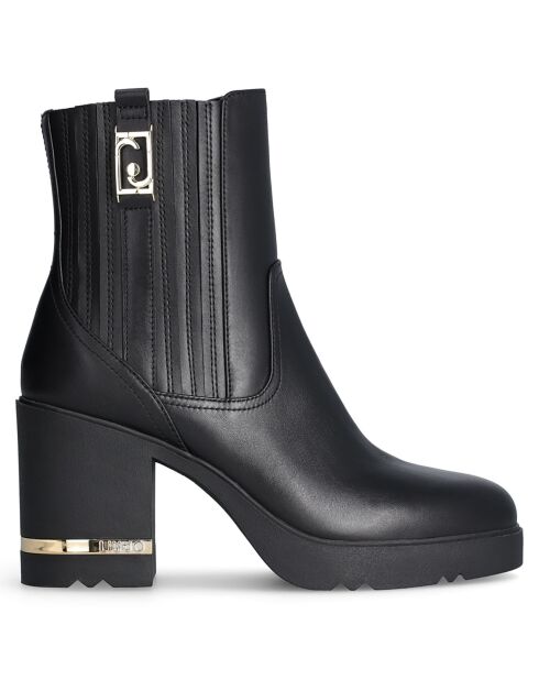 Bottines en Cuir Gloria noires - Talon 9.5 cm