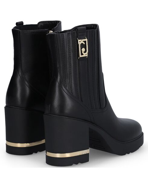 Bottines en Cuir Gloria noires - Talon 9.5 cm