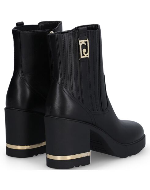 Bottines en Cuir Gloria noires - Talon 9.5 cm