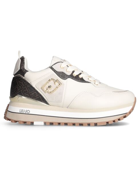 Sneakers en Cuir Louise beige/marron