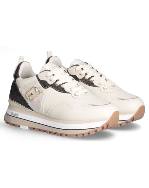 Sneakers en Cuir Louise beige/marron