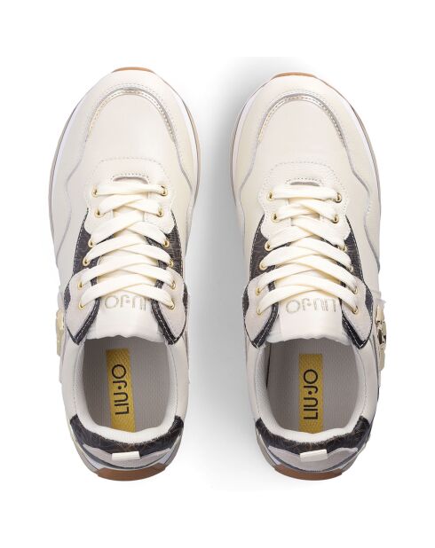 Sneakers en Cuir Louise beige/marron