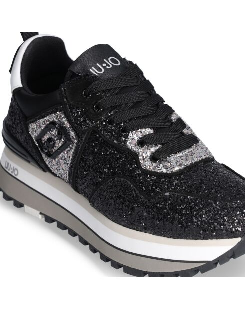 Sneakers en Cuir Louise noires/gris