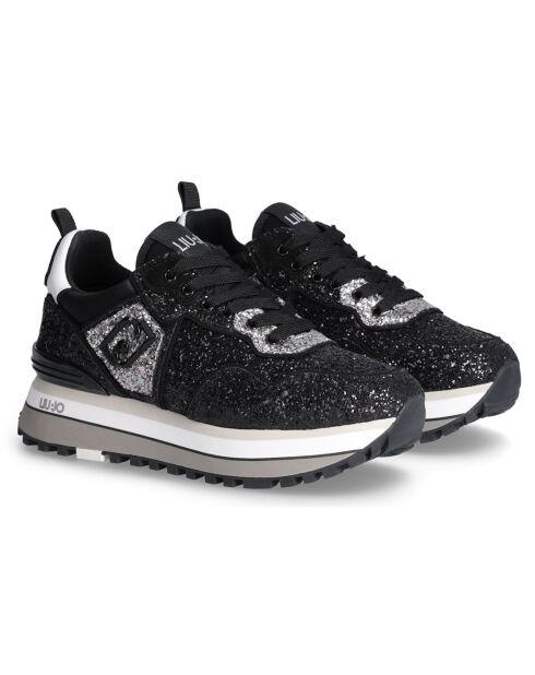 Sneakers en Cuir Louise noires/gris