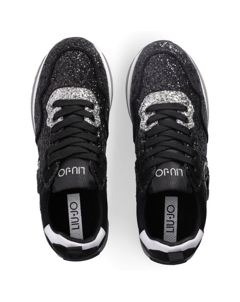 Sneakers en Cuir Louise noires/gris