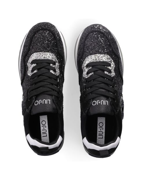 Sneakers en Cuir Louise noires/gris