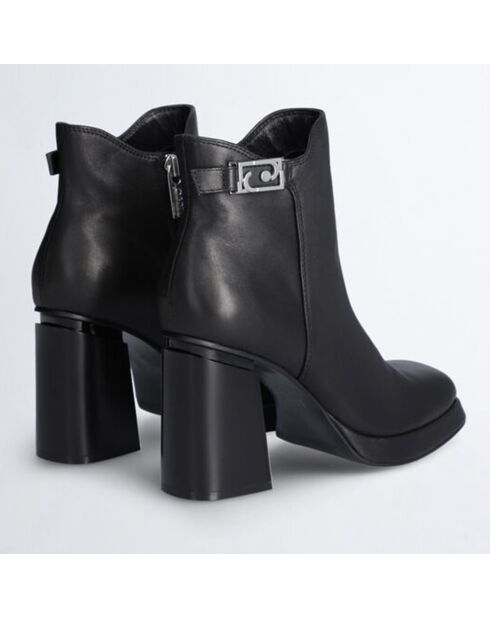 Bottines en Cuir Nana noires - Talon 9 cm