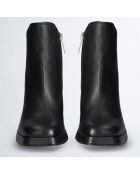 Bottines en Cuir Nana noires - Talon 9 cm