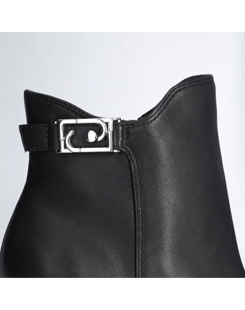 Bottines en Cuir Nana noires - Talon 9 cm
