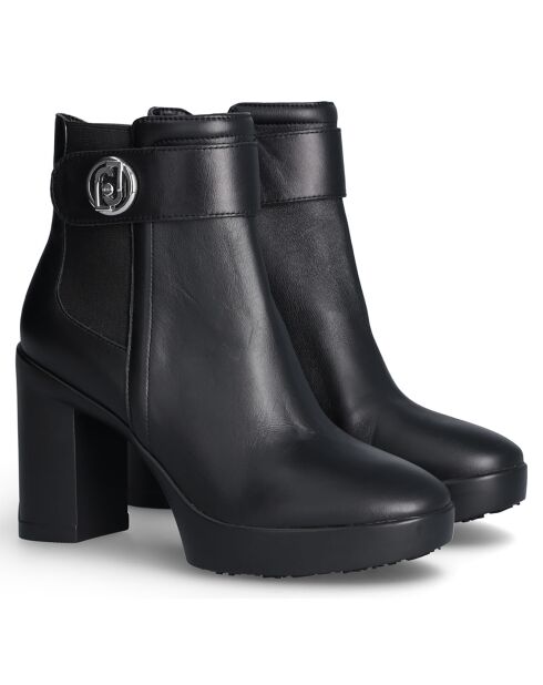 Bottines en Cuir Now noires - Talon 9 cm