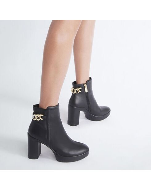 Bottines en Cuir Now noires - Talon 9 cm