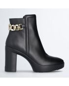 Bottines en Cuir Now noires - Talon 9 cm