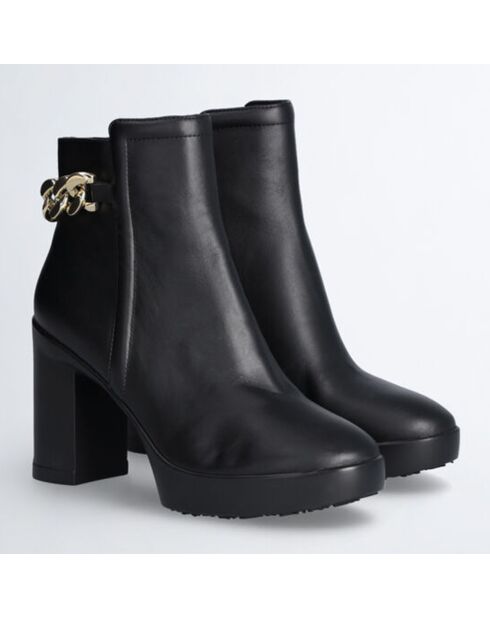 Bottines en Cuir Now noires - Talon 9 cm