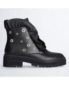 Boots en Cuir Pink noires