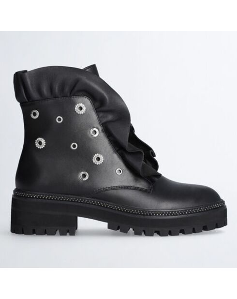 Boots en Cuir Pink noires