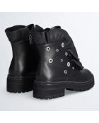 Boots en Cuir Pink noires