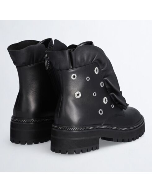 Boots en Cuir Pink noires