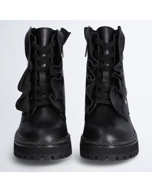 Boots en Cuir Pink noires