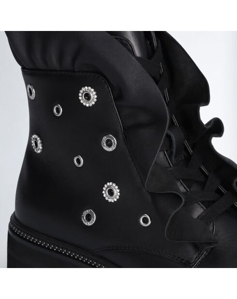 Boots en Cuir Pink noires