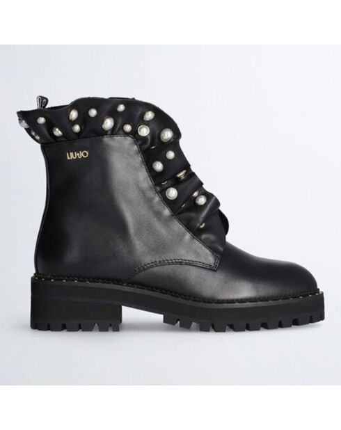 Boots en Cuir Pink noires