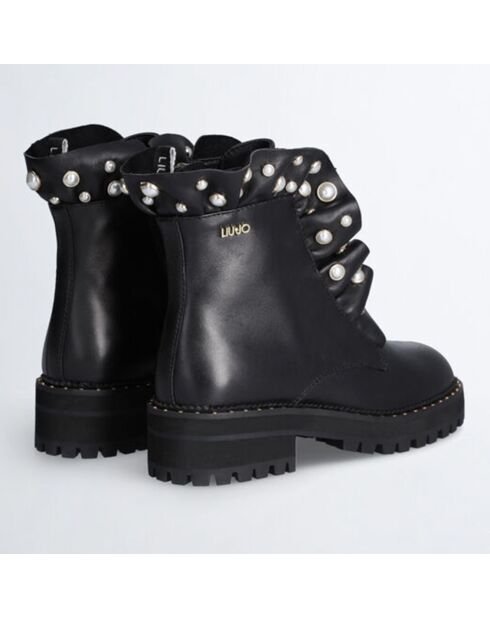 Boots en Cuir Pink noires
